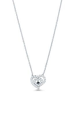 Sterling Silver Nested Heart Necklace - 2