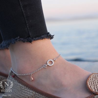 Sterling Silver Hole & Heart Designer Anklet - 3