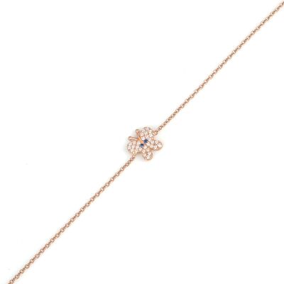 Sterling Silver Little Butterfly Bracelet, Rose Gold Vermeil - 2
