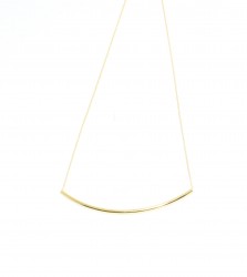 Sterling Silver Long Tube Necklace, Gold Plated - 5
