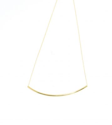 Sterling Silver Long Tube Necklace, Gold Plated - 5