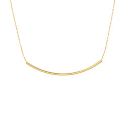 Sterling Silver Long Tube Necklace, Gold Plated - 4