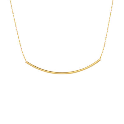 Sterling Silver Long Tube Necklace, Gold Plated - 4