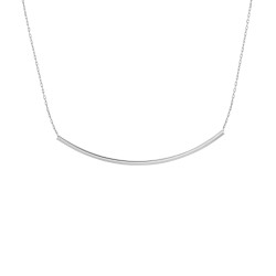 Sterling Silver Long Tube Necklace, Gold Plated - 2