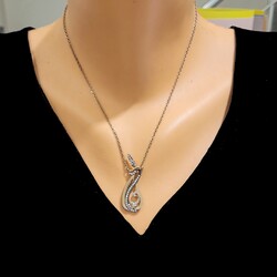 Sterling Silver Mevlana Vav Pendant – Rose Gold Islamic Necklace - Nusrettaki