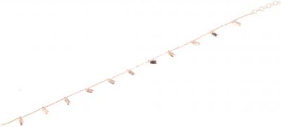 Sterling Silver Mini Bar Anklet, Rose Gold Vermeiled - 1