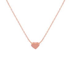 Sterling Silver Mini Heart Pendant Necklace, Rose Gold Plated - 3