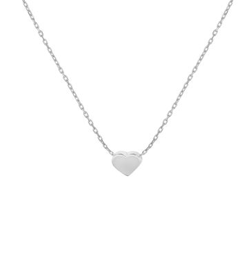 Sterling Silver Mini Heart Pendant Necklace, Rose Gold Plated - 4