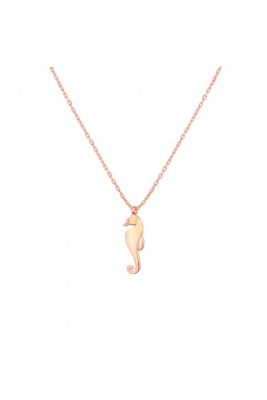 Sterling Silver Mini Seahorse Dainty Necklace, Gold Plated - 2