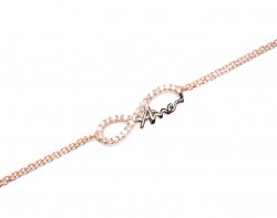 Sterling Silver Mom's Bracelet, Rose Gold Vermeil - 1