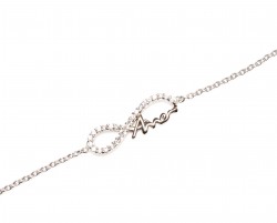 Sterling Silver Mom's Bracelet, White Gold Vermeil - Nusrettaki (1)