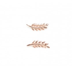 Sterling Silver Olive Brach Ear Climbers, Rose Gold Plated - 7