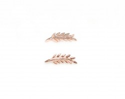 Sterling Silver Olive Brach Ear Climbers, Rose Gold Plated - 8
