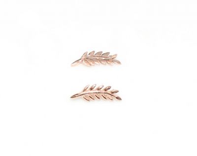 Sterling Silver Olive Brach Ear Climbers, Rose Gold Plated - 8