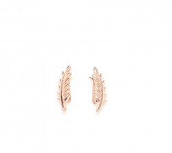 Sterling Silver Olive Brach Ear Climbers, Rose Gold Plated - 9