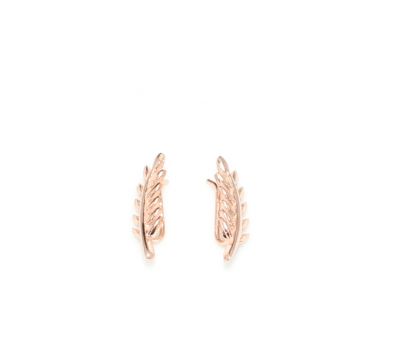 Sterling Silver Olive Brach Ear Climbers, Rose Gold Plated - 9