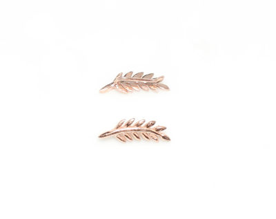 Sterling Silver Olive Brach Ear Climbers, Rose Gold Plated - 6