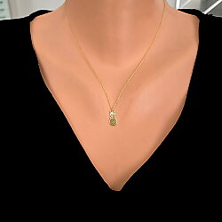 Sterling Silver Pineapple Dainty Necklace, White Gold Plated - 5