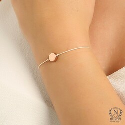 Sterling Silver Round Cord Bracelet, Rose Gold Plated - Nusrettaki