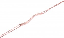 Sterling Silver S model Tennis Bracelet, Rose Gold Vermeil - 2