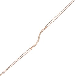 Sterling Silver S model Tennis Bracelet, Rose Gold Vermeil - 5