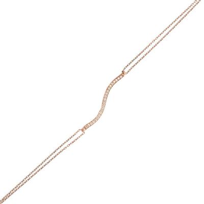 Sterling Silver S model Tennis Bracelet, Rose Gold Vermeil - 5