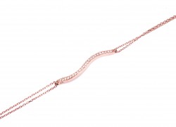 Sterling Silver S model Tennis Bracelet, Rose Gold Vermeil - 3