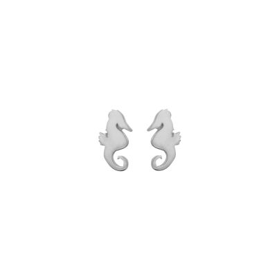 925 Sterling Silver Seahorse Studs, Gold Plated - 6