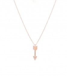 Sterling Silver Shoot for Love Dainty Necklace, Rose Gold Plated - 7