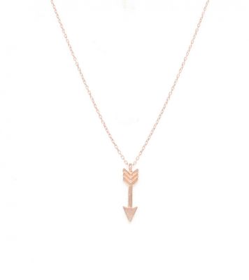 Sterling Silver Shoot for Love Dainty Necklace, Rose Gold Plated - 7