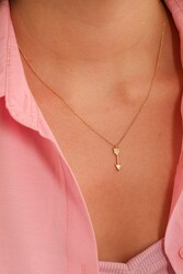 Sterling Silver Shoot for Love Dainty Necklace, Rose Gold Plated - Nusrettaki
