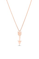 Sterling Silver Shoot for Love Dainty Necklace, Rose Gold Plated - 4