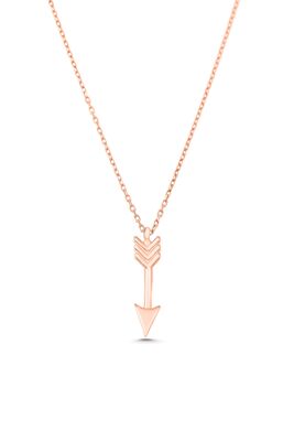 Sterling Silver Shoot for Love Dainty Necklace, Rose Gold Plated - 4