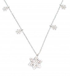Sterling Silver Snowflake Luck Necklace - Nusrettaki