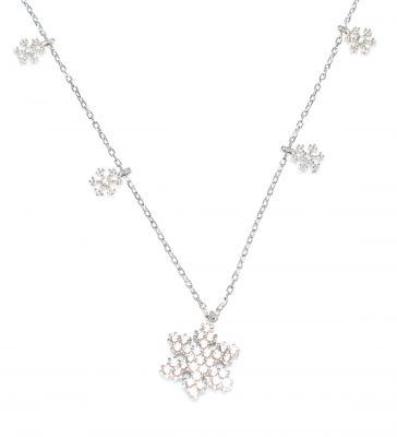 Sterling Silver Snowflake Luck Necklace - 1