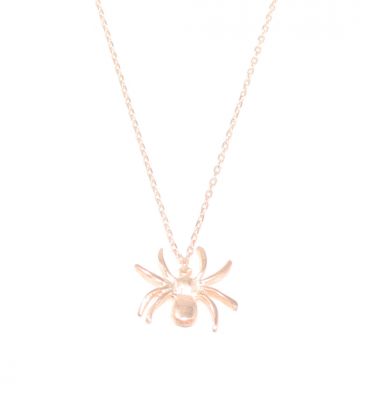 Sterling Silver Spider Dainty Pendant Necklace, Rose Gold Plated - 6