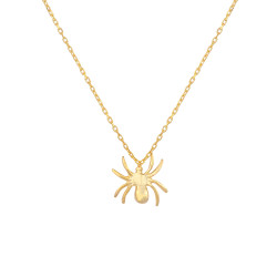 Sterling Silver Spider Dainty Pendant Necklace, Rose Gold Plated - 2