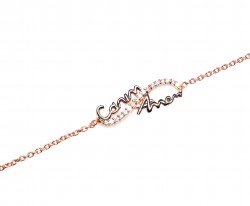 Sterling Silver Sweetheart Mom Bracelet, Rose Gold Vermeil - Nusrettaki (1)