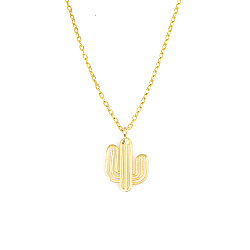 Sterling Silver Tiny Cactus Dainty Necklace, White Gold Plated - 4