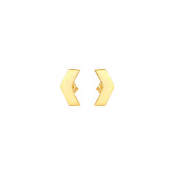 Sterling Silver Tiny Chevron Studs, White Gold Plated - 2