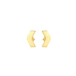 Sterling Silver Tiny Chevron Studs, White Gold Plated - Nusrettaki (1)