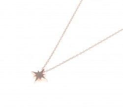 Sterling Silver Tiny North Star Necklace, Rose Gold Plated - 3