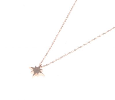 Sterling Silver Tiny North Star Necklace, Rose Gold Plated - 3