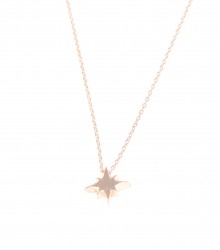 Sterling Silver Tiny North Star Necklace, Rose Gold Plated - 4