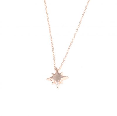 Sterling Silver Tiny North Star Necklace, Rose Gold Plated - 5