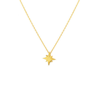 Sterling Silver Tiny North Star Necklace, Rose Gold Plated - 6