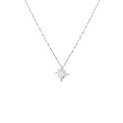 Sterling Silver Tiny North Star Necklace, Rose Gold Plated - 7
