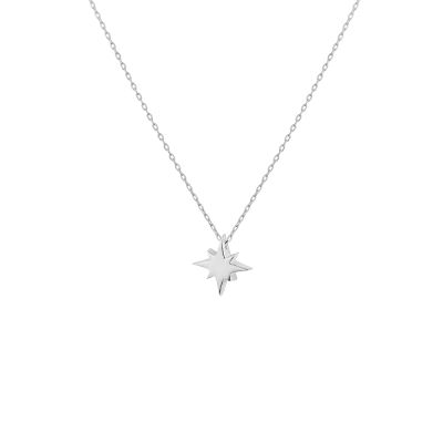 Sterling Silver Tiny North Star Necklace, Rose Gold Plated - 7