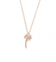 Sterling Silver Tiny Palm Dainty Necklace, Rose Gold Plated - 3