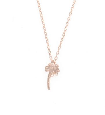 Sterling Silver Tiny Palm Dainty Necklace, Rose Gold Plated - 3